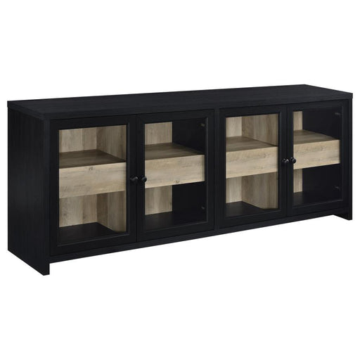 Denison - 79" 4-Door TV Stand Media Console - Black - Simple Home Plus