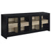 Denison - 79" 4-Door TV Stand Media Console - Black - Simple Home Plus
