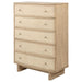 Kailani - 5-Drawer Bedroom Chest Of Drawers - Beige Oak - Simple Home Plus