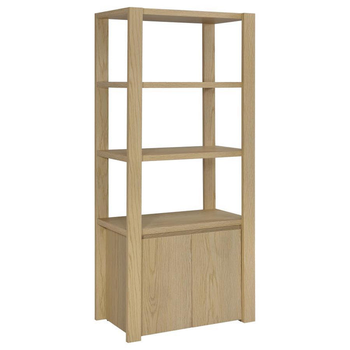 Laurelton - 3-Shelf Media Tower Tall Pier Cabinet - Light Oak - Simple Home Plus