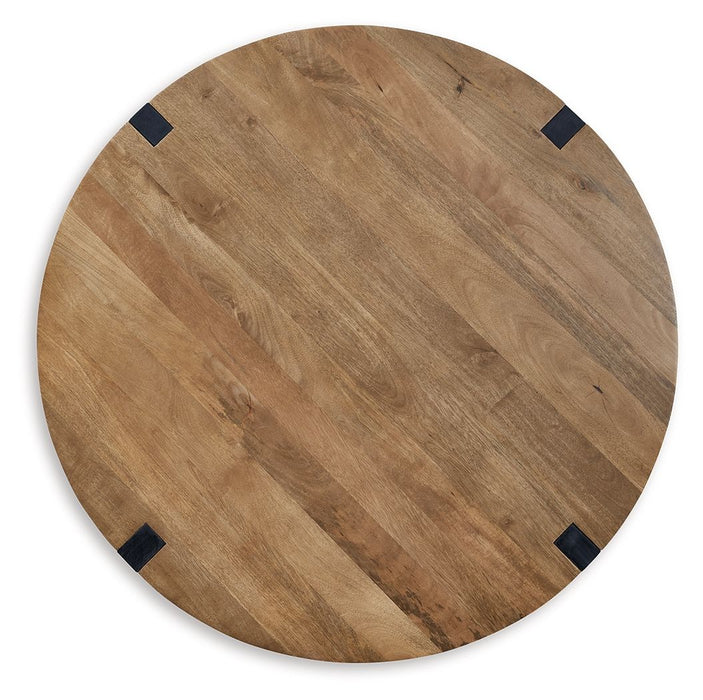 Hanneforth - Brown - Round Cocktail Table - Simple Home Plus