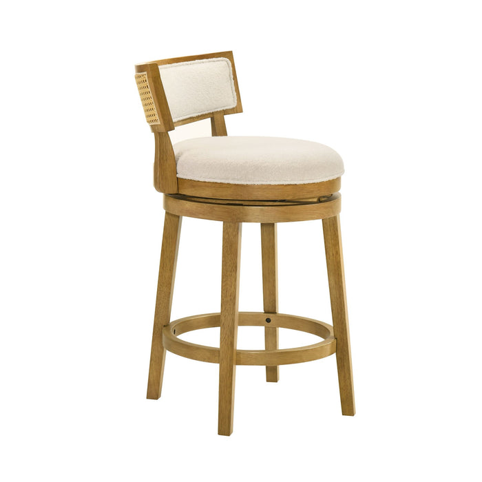 Noely - Modern Farmhouse Swivel Wood Counter Height Kitchen Bar Stool - Simple Home Plus