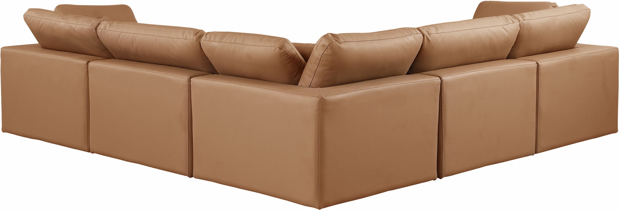 Comfy - 5 Piece Faux Leather Modular Corner Sectional - Simple Home Plus
