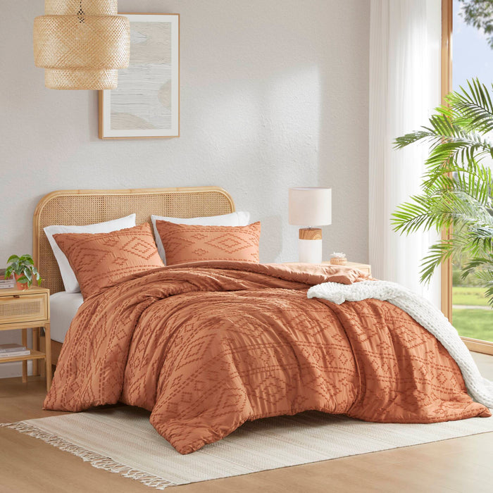 Gigi - King/California King Comforter Mini Set - Terracotta - Simple Home Plus