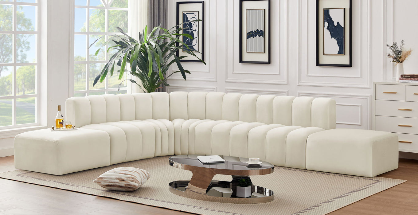 Arc - Velvet 7 Piece Corner Modular Sofa - Simple Home Plus