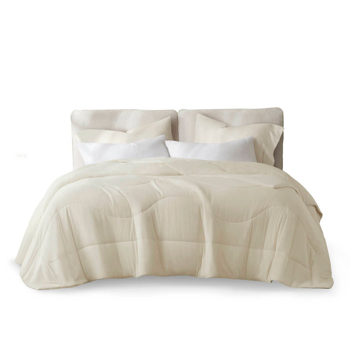 Full/Queen Reversible Tencel Comforter Blanket - Ivory - Simple Home Plus