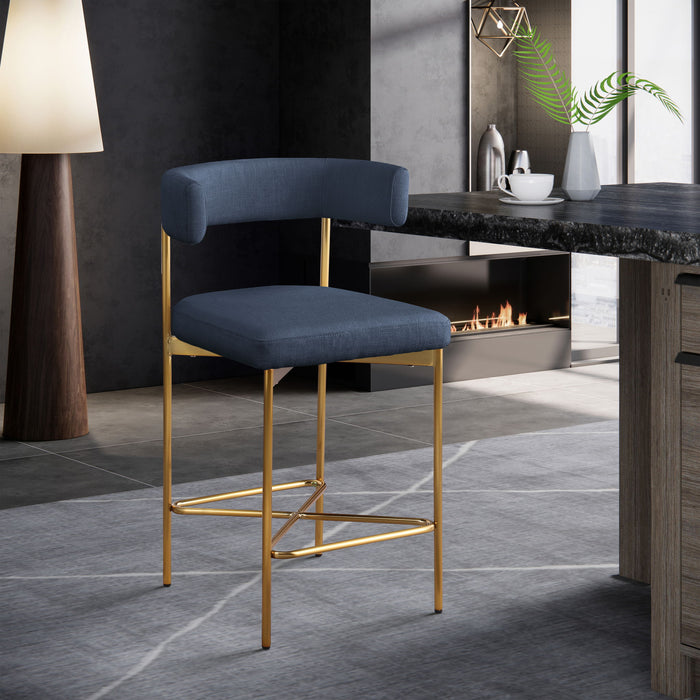 Rivage - Durable Stool With Gold Frame (Set of 2) - Simple Home Plus
