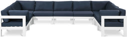 Nizuc - Outdoor Patio 9 Piece Modular Sectional With White Frame - Simple Home Plus