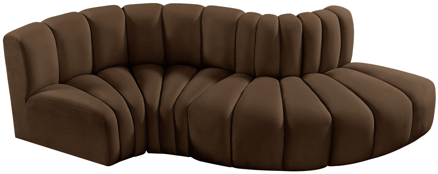 Arc - Velvet 4 Piece L-Shaped Modular Sofa - Simple Home Plus