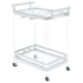 Jefferson - 2-Tier Glass Shelf Acrylic Bar Cart - Chrome - Simple Home Plus