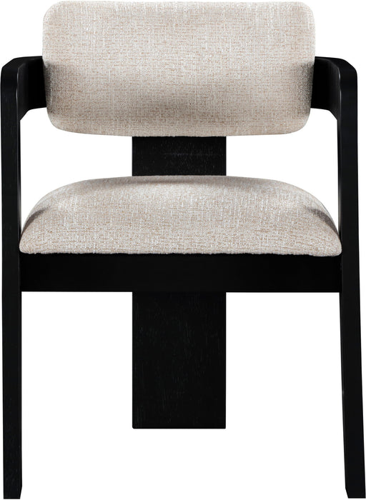 Sacha - Linen Dining Chair With Black Base (Set of 2) - Simple Home Plus