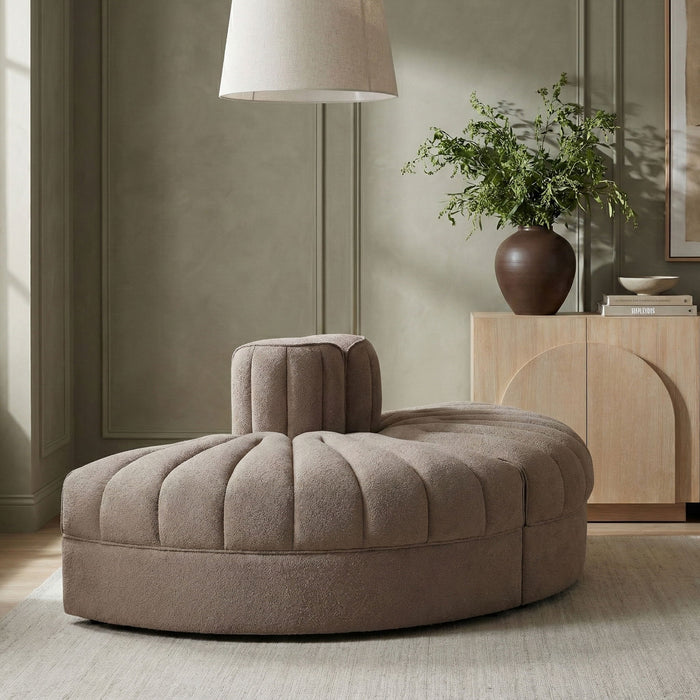 Rummi - Velvet Performance Fabric Upholstered 2 Piece  Rounded Modular Loveseat - Simple Home Plus