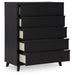 Danziar - Black - Five Drawer Wide Chest - Simple Home Plus