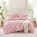 Lily - King 3 Piece Comforter Set - Pink - Simple Home Plus
