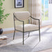 Bastille - Upholstered Dining Arm Chair (Set of 2) - Silver Frame - Simple Home Plus