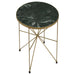 Eliska - Round Green Marble Top Accent Side Table - Antique Gold - Simple Home Plus