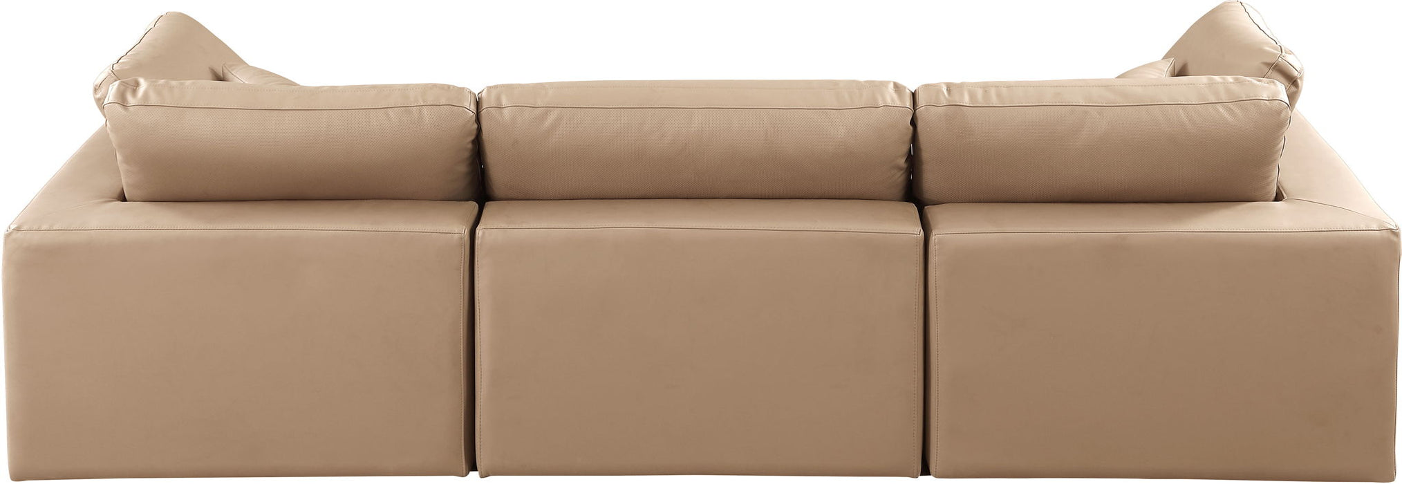 Comfy - Faux Leather Modular Sofa 3 Pieces - Tan - Simple Home Plus