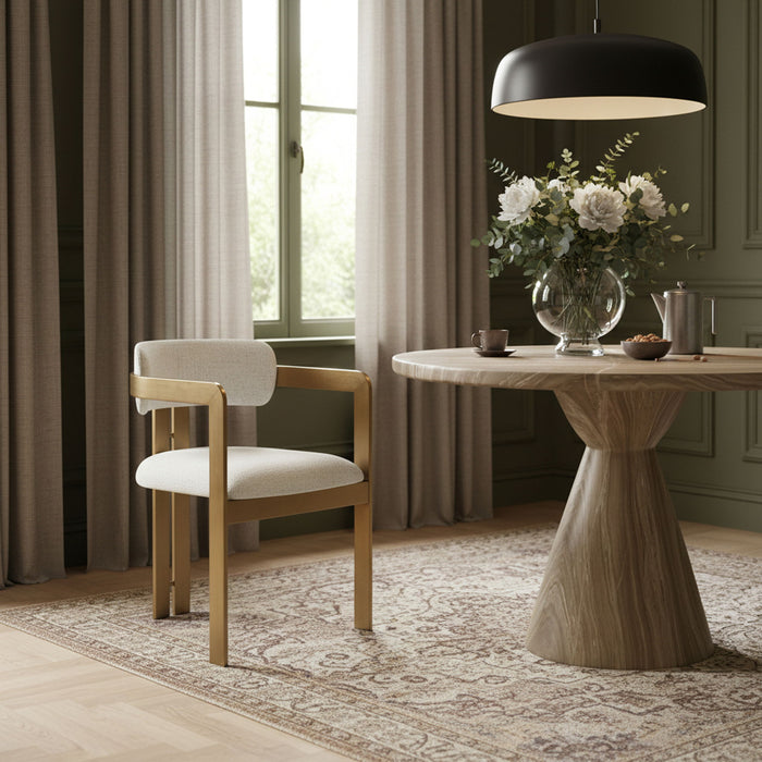 Aurum - Linen Textured Fabric Upholstered Dining Chair (Set of 2) - Simple Home Plus