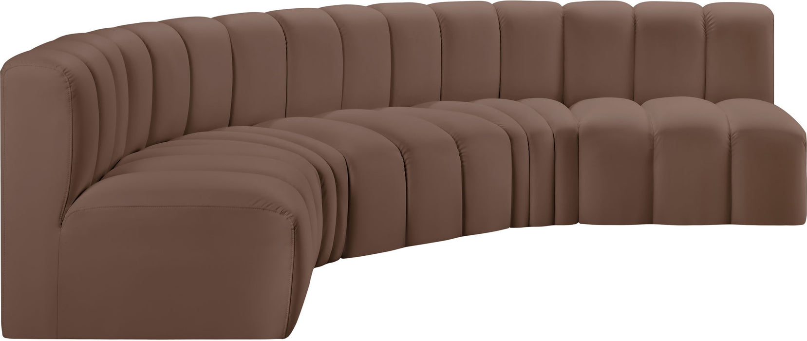 Arc - Faux Leather 5 Piece U-Shaped Modular Sofa - Simple Home Plus