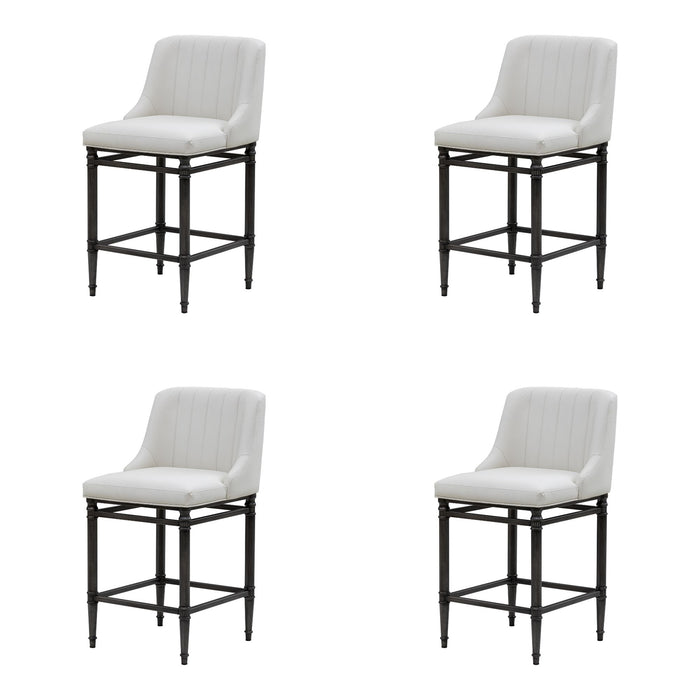 Marvin - Steel Frame Faux Leather Upholstered Counter Height Barstool