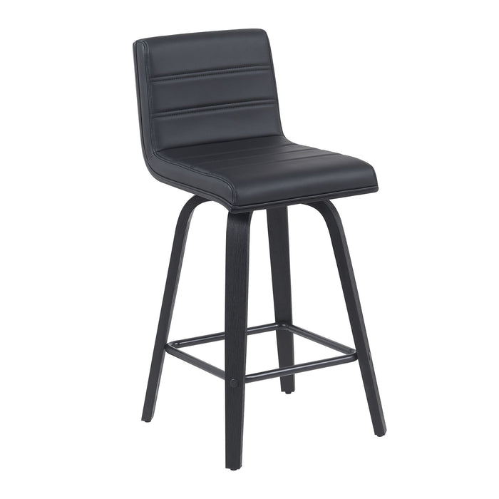 Vienna - Modern Counter Height Swivel Bar Stool - Black Brushed Wood Frame - Simple Home Plus