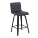 Vienna - Modern Counter Height Swivel Bar Stool - Black Brushed Wood Frame - Simple Home Plus
