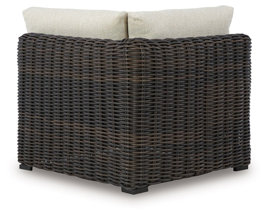 Kimora - Corner With Cushion - Beige / Dark Brown - Simple Home Plus