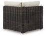 Kimora - Corner With Cushion - Beige / Dark Brown - Simple Home Plus