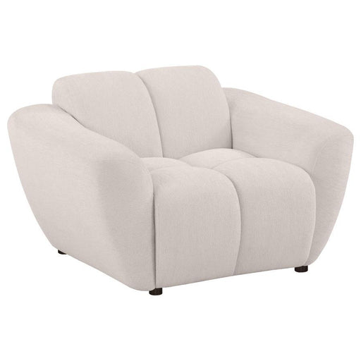 Destino - Chenille Upholstered Splayed Arm Accent Chair - Greige - Simple Home Plus