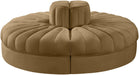 Rummi - Round Velvet Performance Fabric Upholstered 4 Piece Modular Sofa - Simple Home Plus
