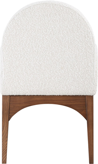 Waldorf - Boucle Dining Arm Chair With Brown Legs - Simple Home Plus