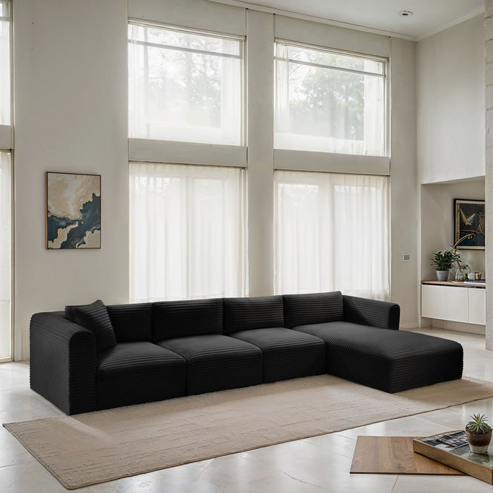 Shaggy - 4 Piece Modular Sectional - Simple Home Plus