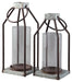 Diedrick - Indoor/Outdoor Lantern Set (Set of 2) - Gray / Black - Simple Home Plus