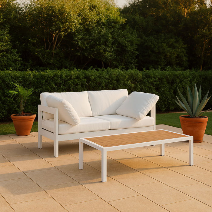 Nizuc - Outdoor Patio 2 Seat Modular Sofa With White Frame - Simple Home Plus