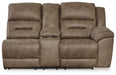 Ravenel - Raf Dbl Reclining Power Loveseat With Console - Faux Leather - Fossil - Simple Home Plus