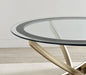 Brooke - Round Glass Top Coffee Table Metal Base - Simple Home Plus