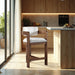 Sacha - Linen Stool With Brown Base - Simple Home Plus