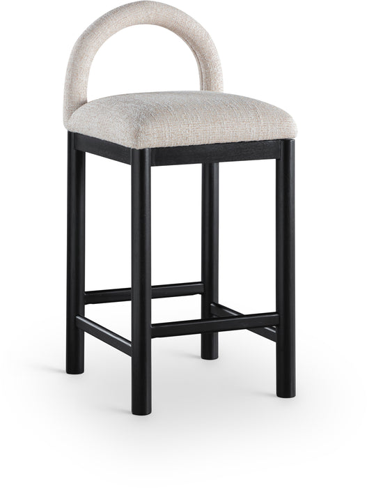 Conrad - Linen Counter Stool With Black Legs - Simple Home Plus
