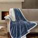Elma - Oversized Textured Throw - Blue - Simple Home Plus