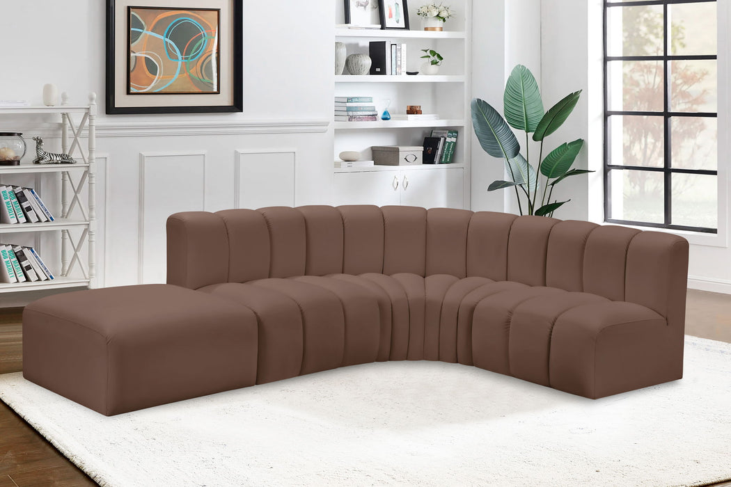 Arc - Faux Leather 5 Piece Corner Modular Sofa - Simple Home Plus
