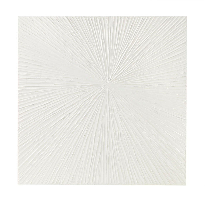Sunburst - 100% Hand Painted Dimensional Wall Decor - White - Simple Home Plus