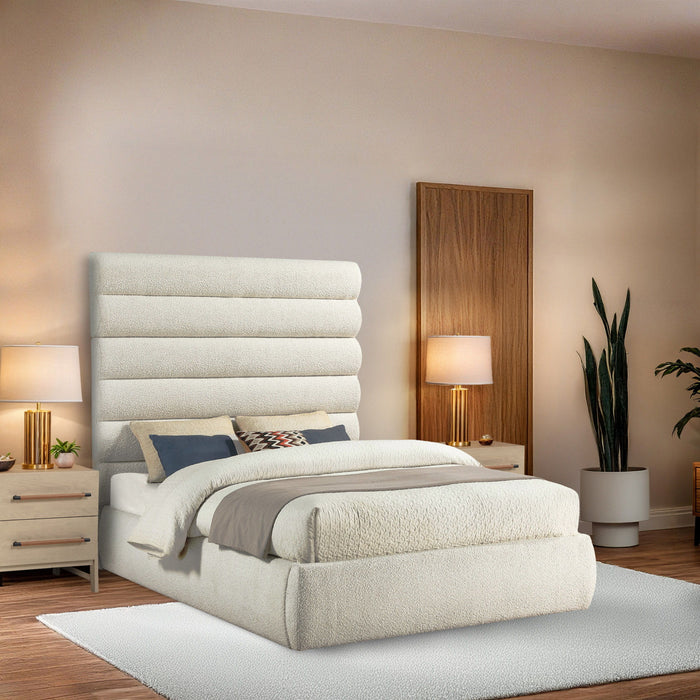 Adam - Boucle Fabric Bed With 70.5" Headboard - Simple Home Plus