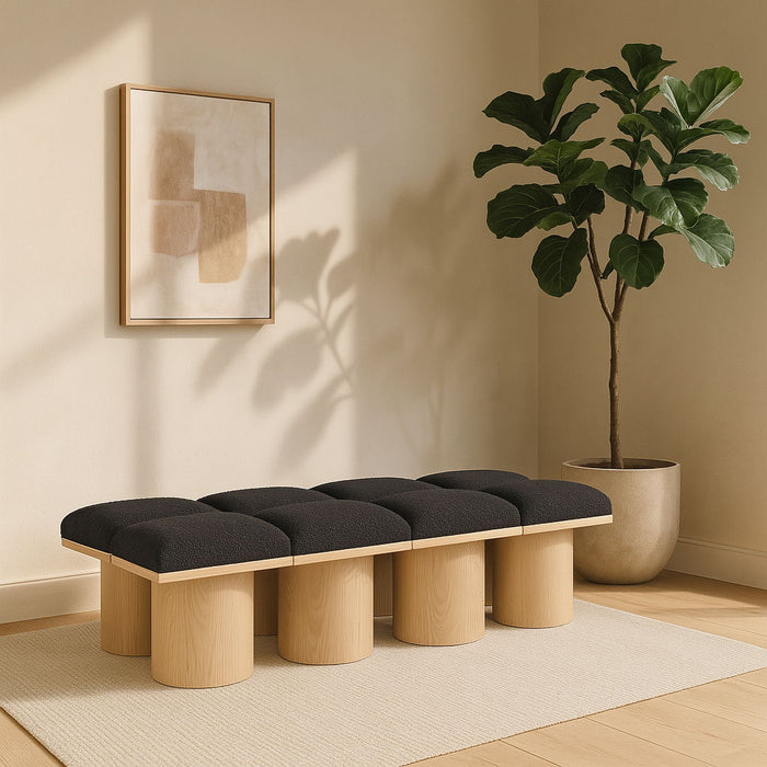 Pavilion - 8 Piece Modular Bench With Natural Base - Simple Home Plus