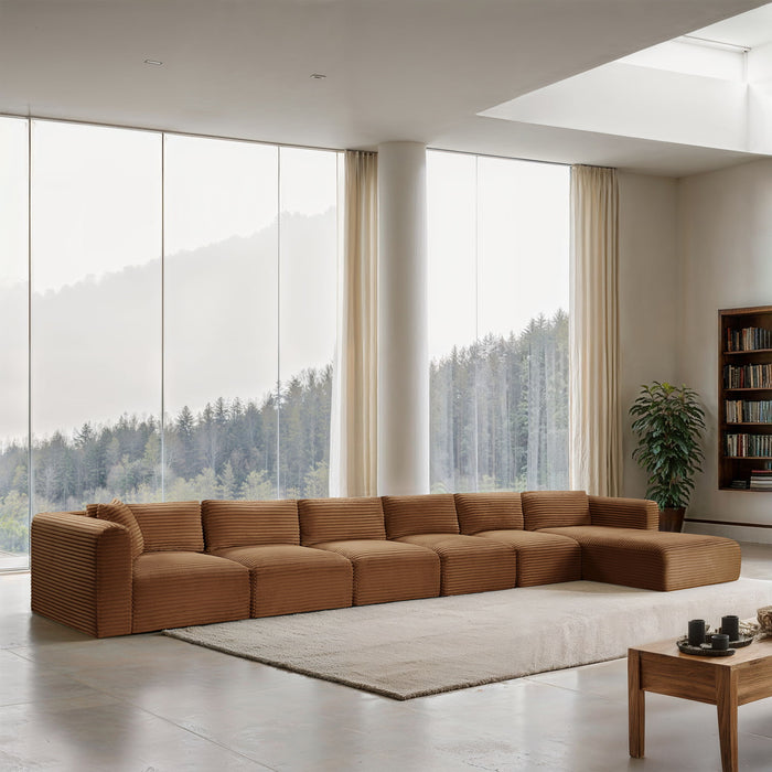 Shaggy - Fabric 6 Piece Modular Sectional With Chaise - Simple Home Plus