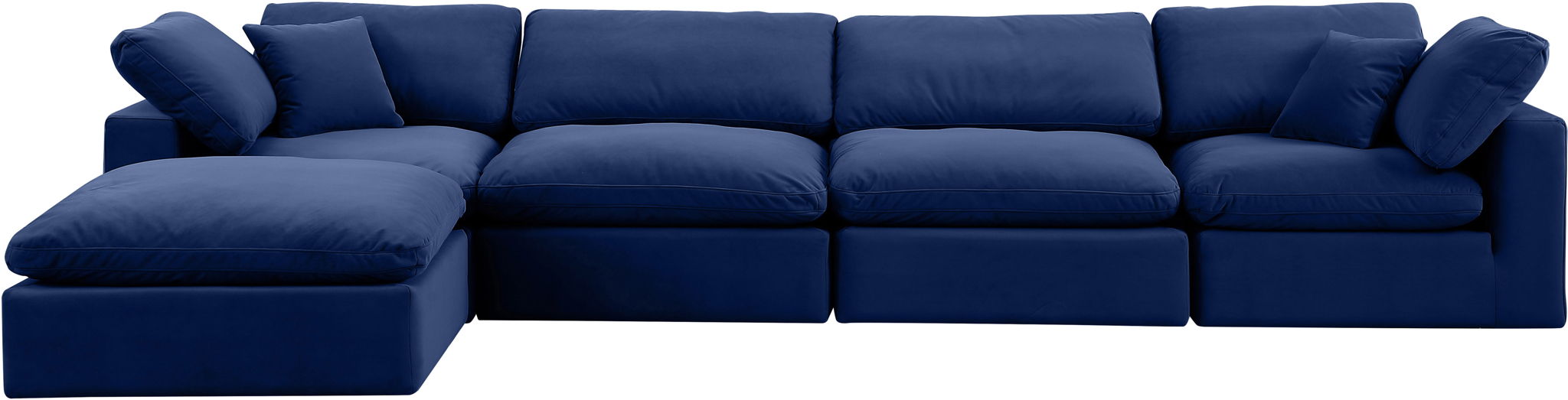 Comfy - 5 Piece Velvet Modular Sectional With Chaise