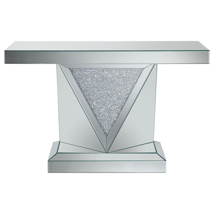 Amore - Mirrored Acrylic Entryway Sofa Console Table - Silver - Simple Home Plus