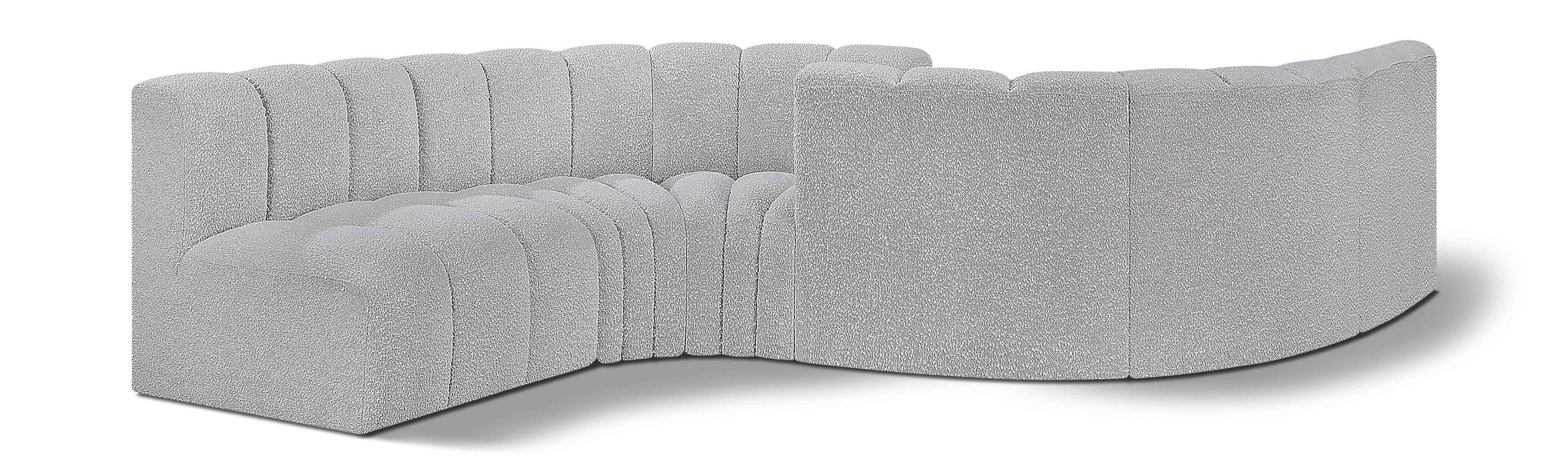 Arc - Boucle Fabric 6 Piece Modular Sofa - Black - Simple Home Plus