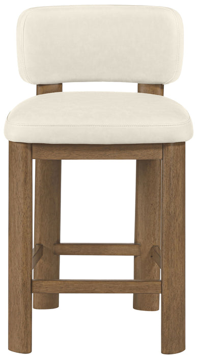 Paloma - Faux Leather Upholstered Counter Stool (Set of 2) - Brown Frame - Simple Home Plus