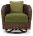 Horizon Hall - Brown / Green - Swivel Lounge With Cushion - Simple Home Plus