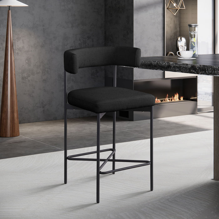 Rivage - Durable Stool With Black Frame (Set of 2) - Simple Home Plus